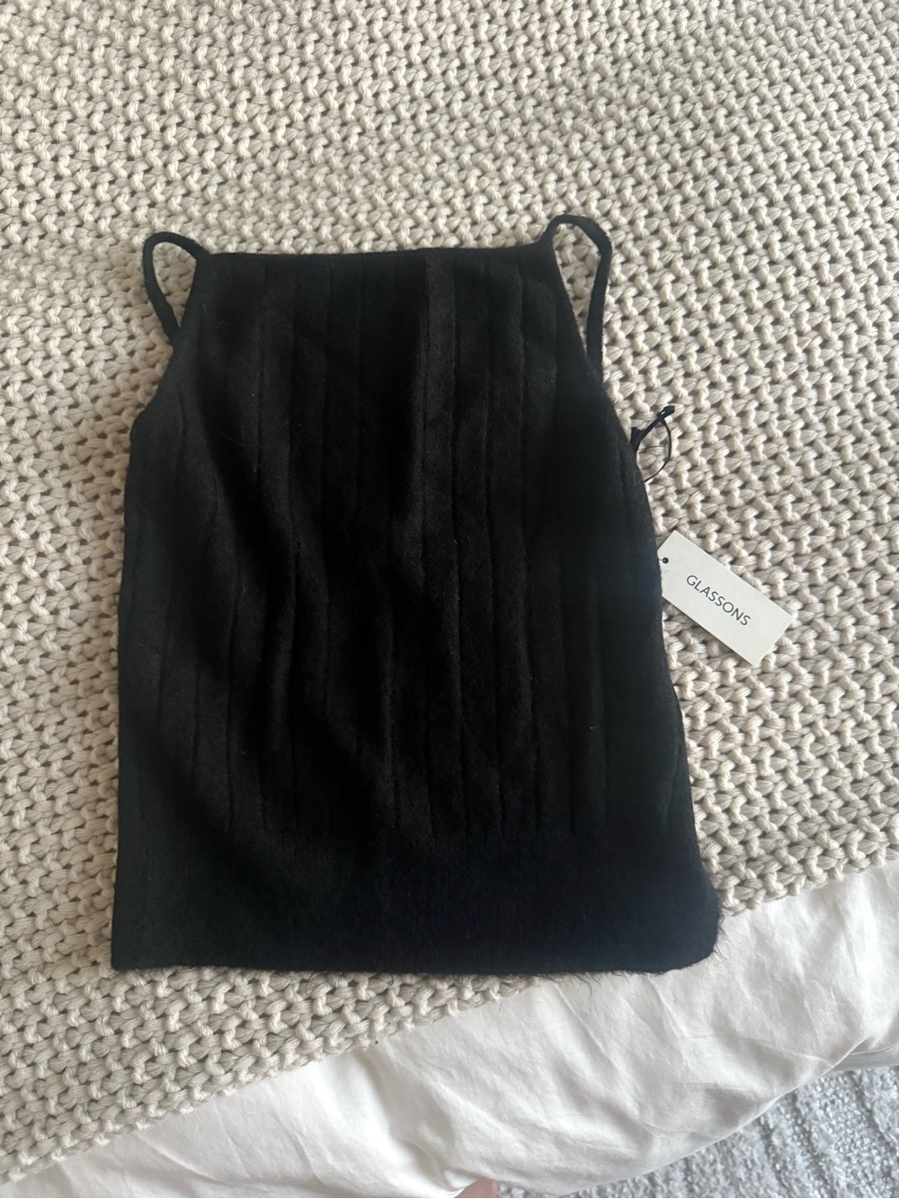 Glassons Black Knit Open Back Top